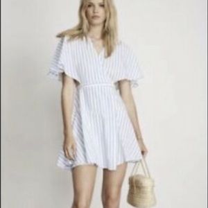 Faithful The Brand Alto dress Pallaius stripe cotton flutter sleeve open back 6